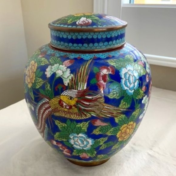 Cloisonne Other - Antique Cloisonne Enamel Metal Ginger Jar